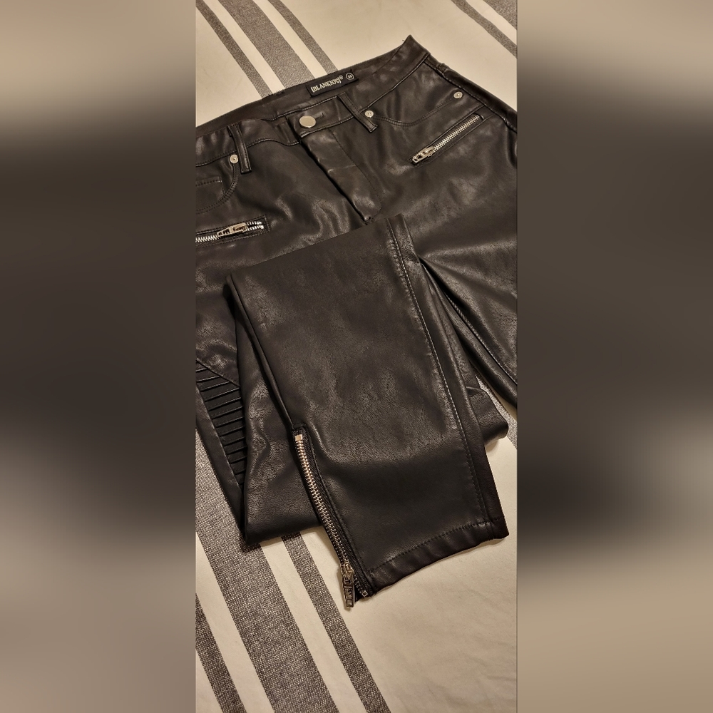 BlankNYC Faux Leather Moto Jeans 28